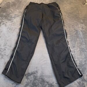 Sumwon Track Pants Black White Side Stripe Elastic Waist Joggers Mens Small